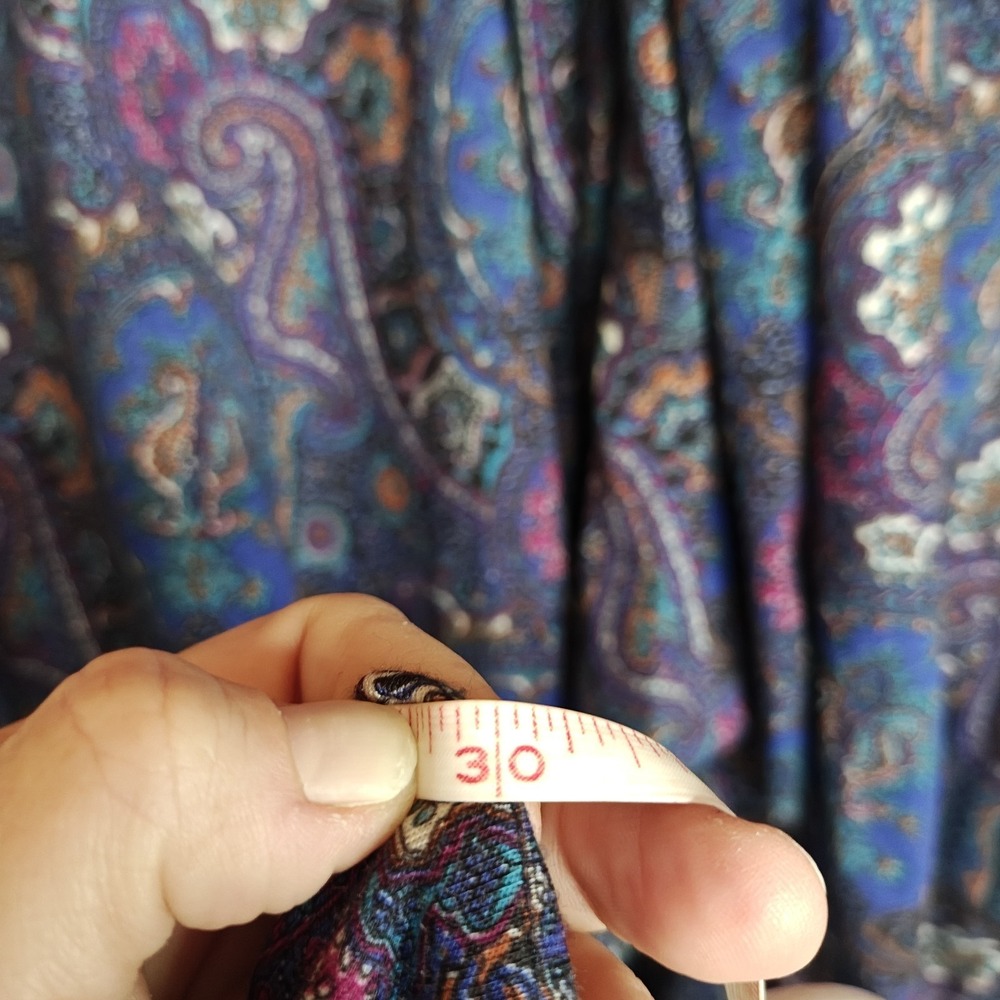 Vintage Retro Jenny USA Stretch Midi Skirt Set Paisley Damask Blouse Plus Sz 18W - Picture 10 of 11